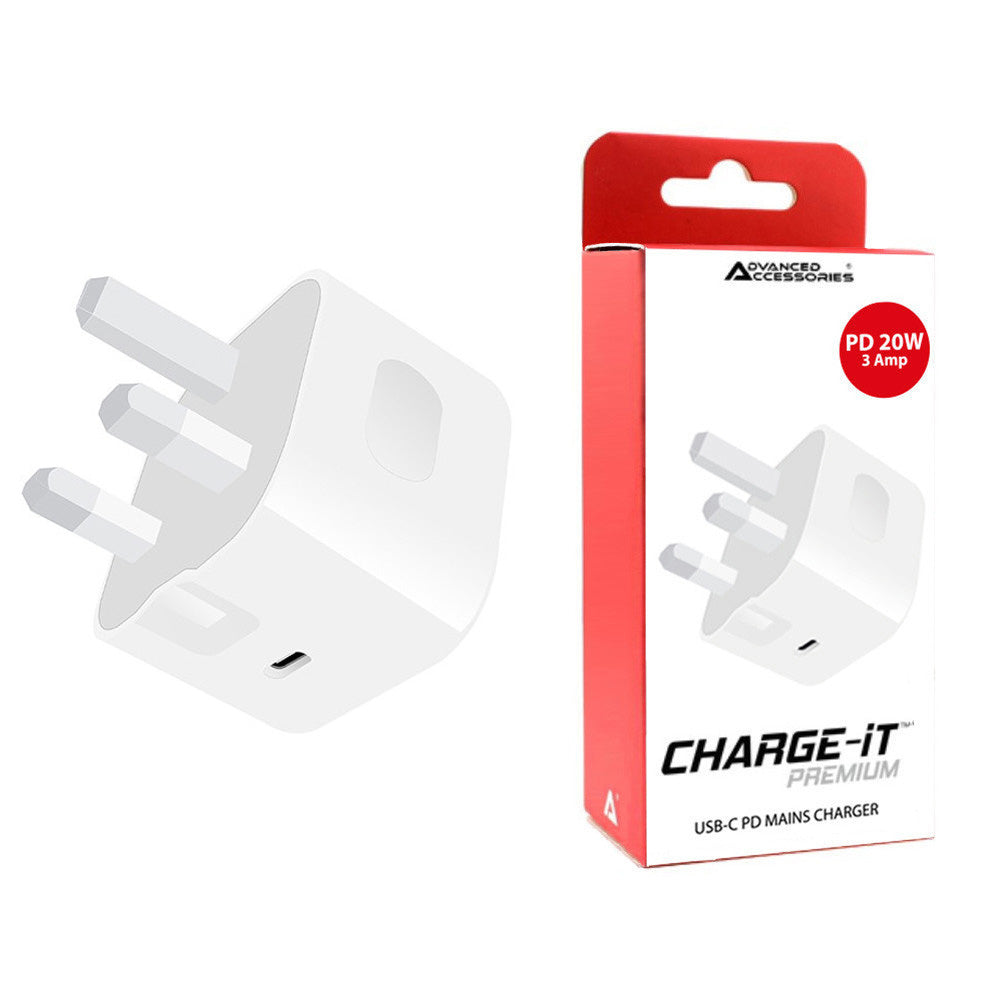 Charge-iT Premium 20W USB-C PD UK Mains Charger