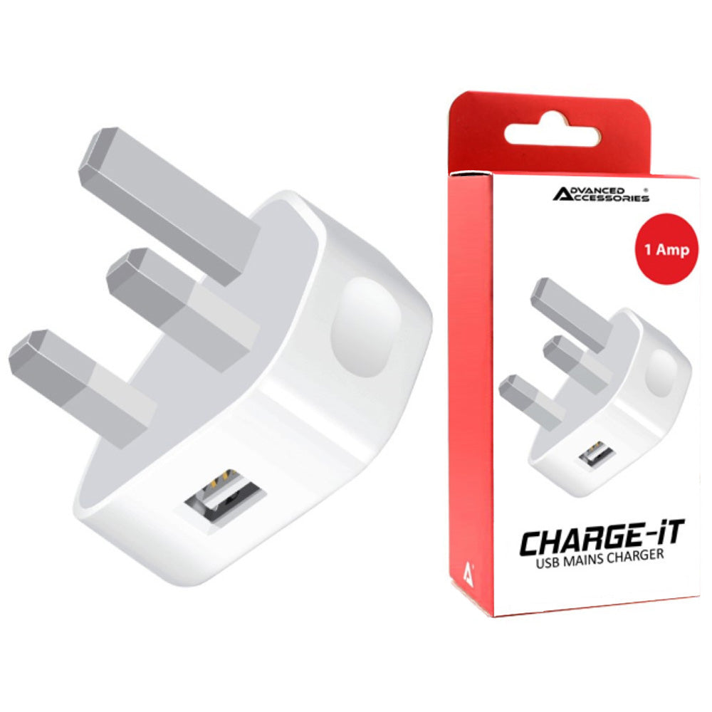 Charge-iT 1 Amp USB-A UK Mains Charger