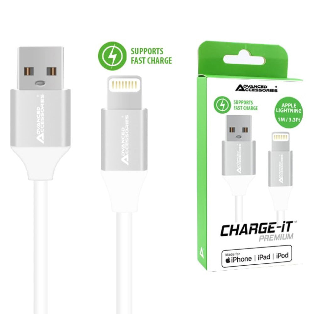 Charge-iT Premium USB-A to MFi Lightning Charge & Sync Cable - 1 Metre