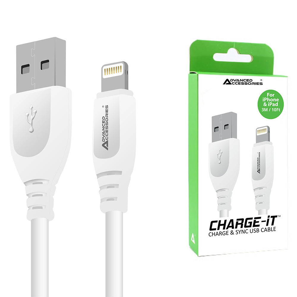 Charge-iT USB-A To 8-Pin Charge & Sync Cable - 3 Metre