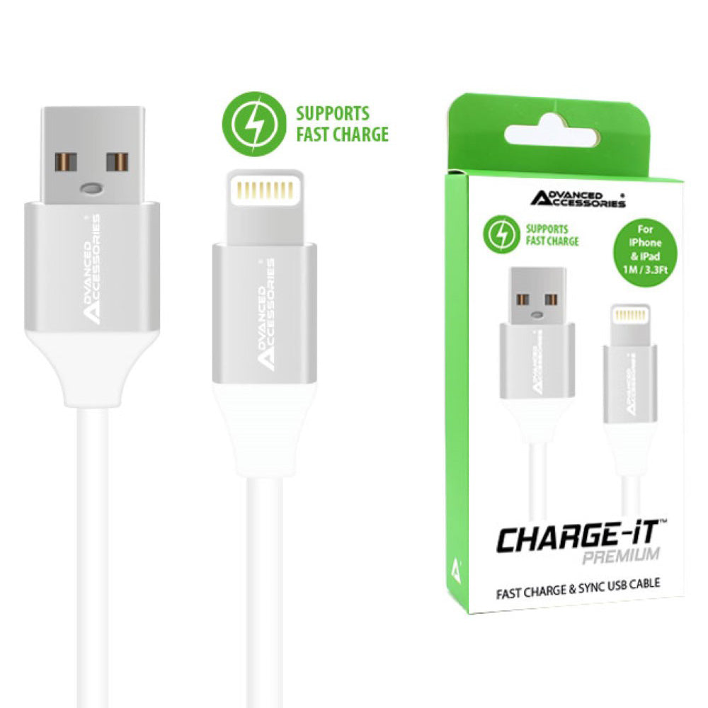 Charge-iT Premium USB-A to 8-Pin Charge & Sync Cable - 1 Metre