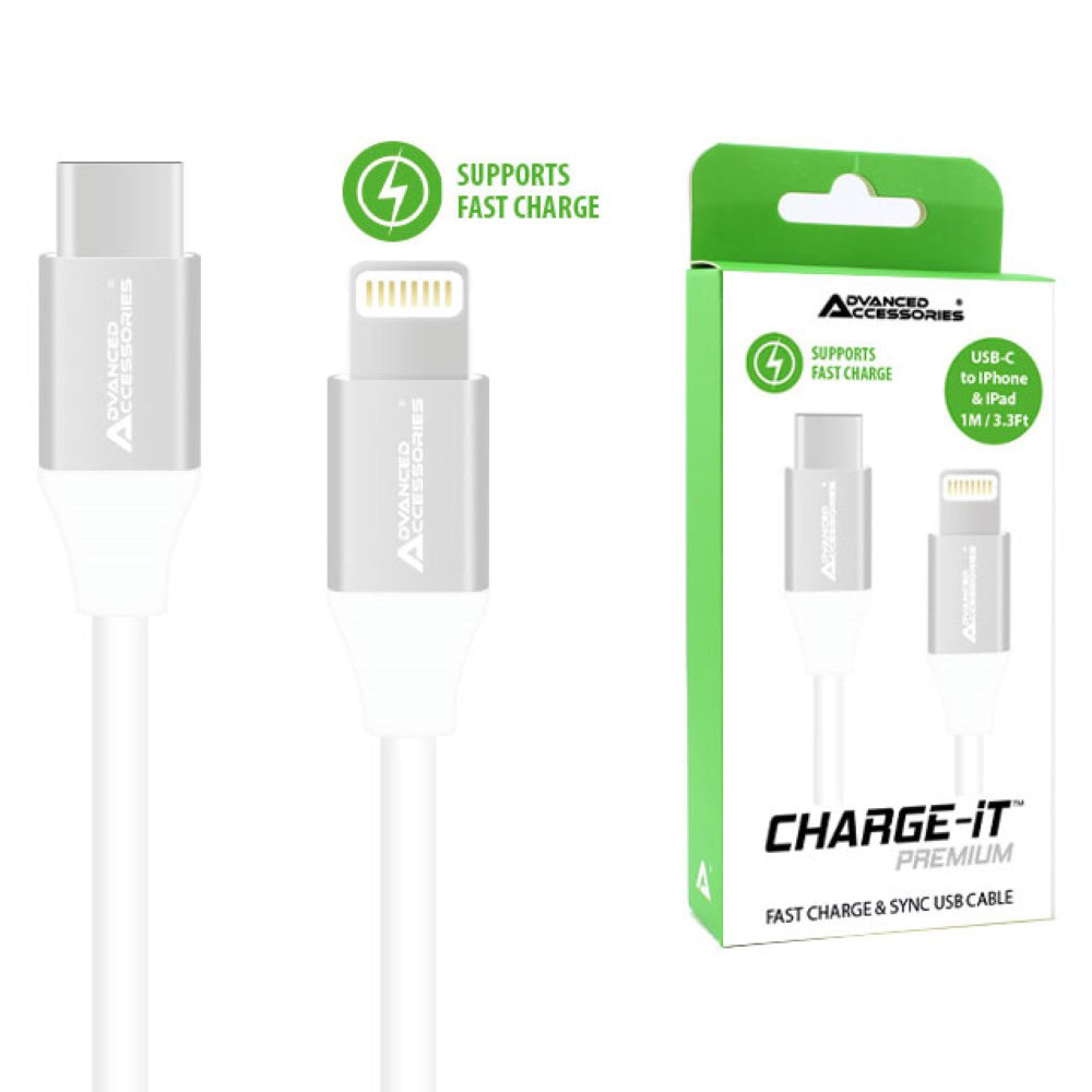 Charge-iT Premium USB-C to 8-Pin Charge & Sync Cable - 1 Metre
